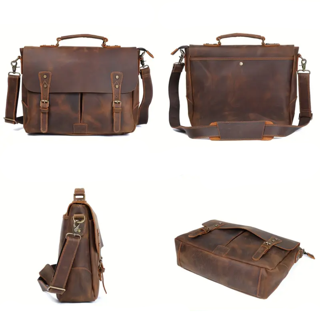 Clinton Classic Leather Messenger