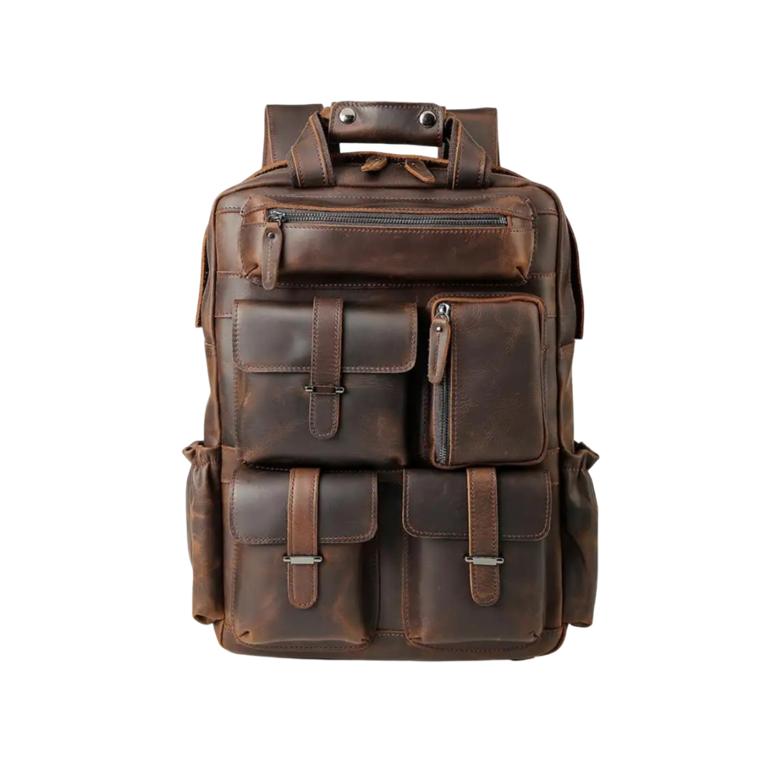 Ruben Five-Pocket Leather Backpack