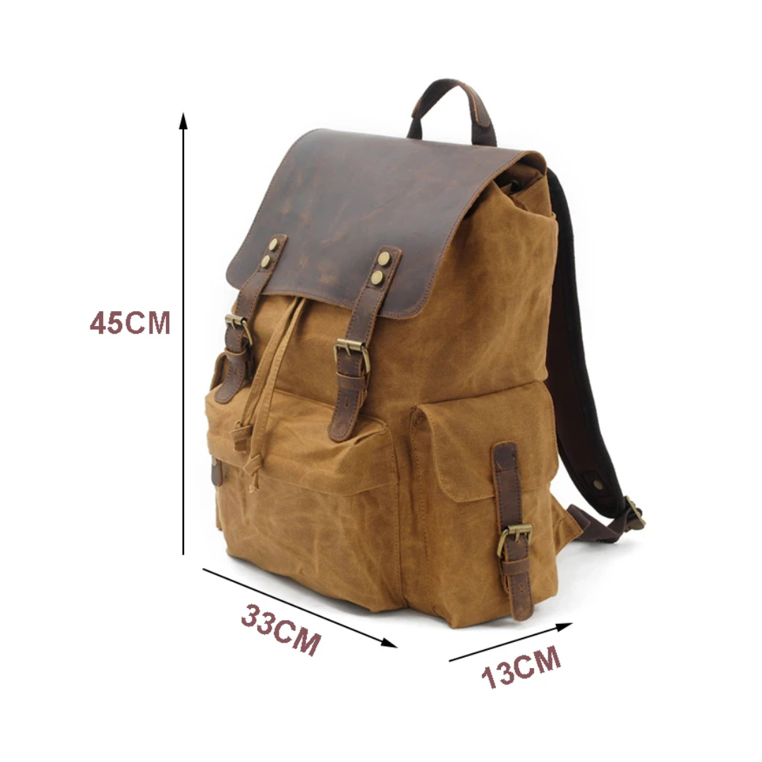Joey Waxed Canvas Flap Backpack