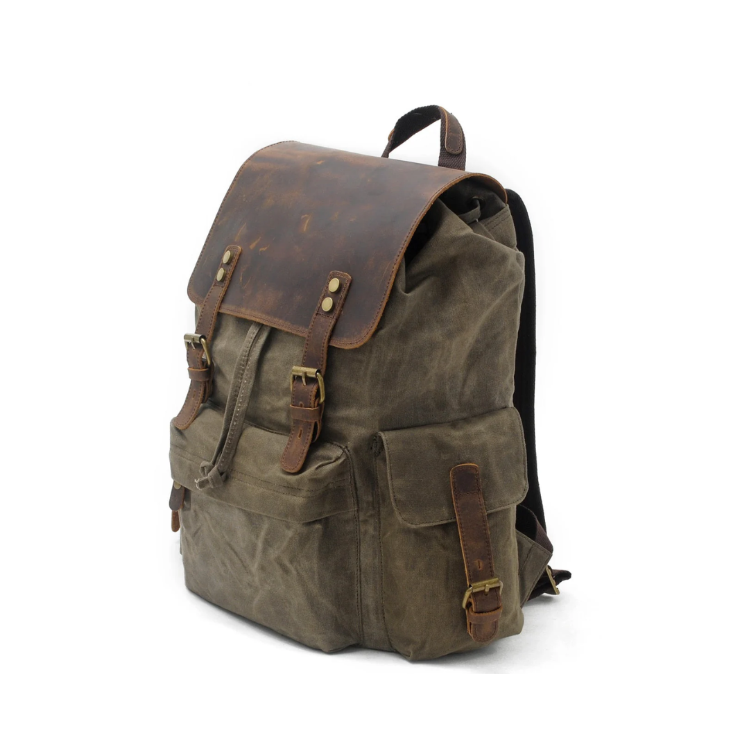 Joey Waxed Canvas Flap Backpack