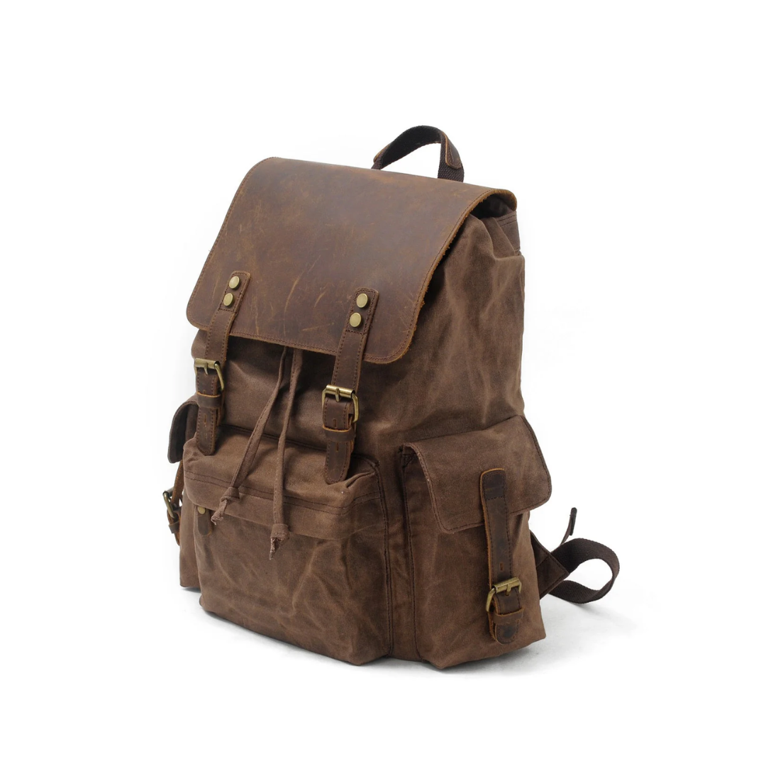 Joey Waxed Canvas Flap Backpack