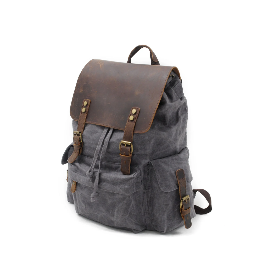 Joey Waxed Canvas Flap Backpack
