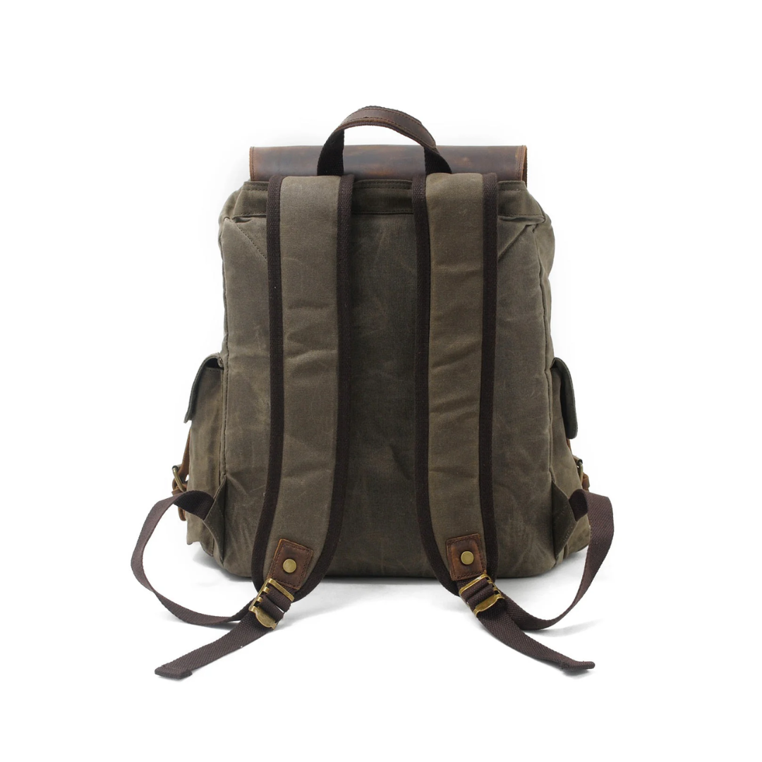 Joey Waxed Canvas Flap Backpack