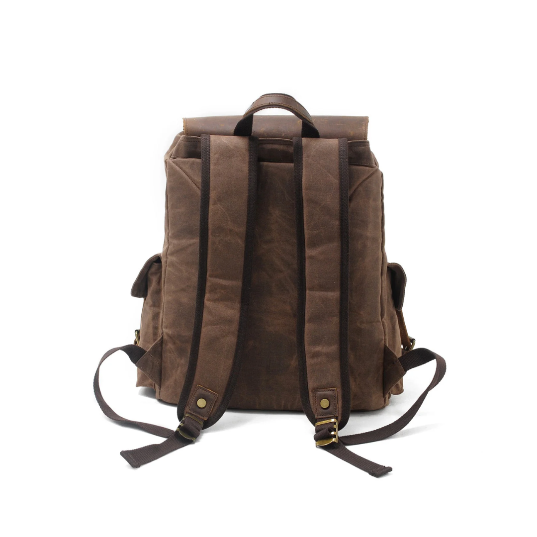 Joey Waxed Canvas Flap Backpack