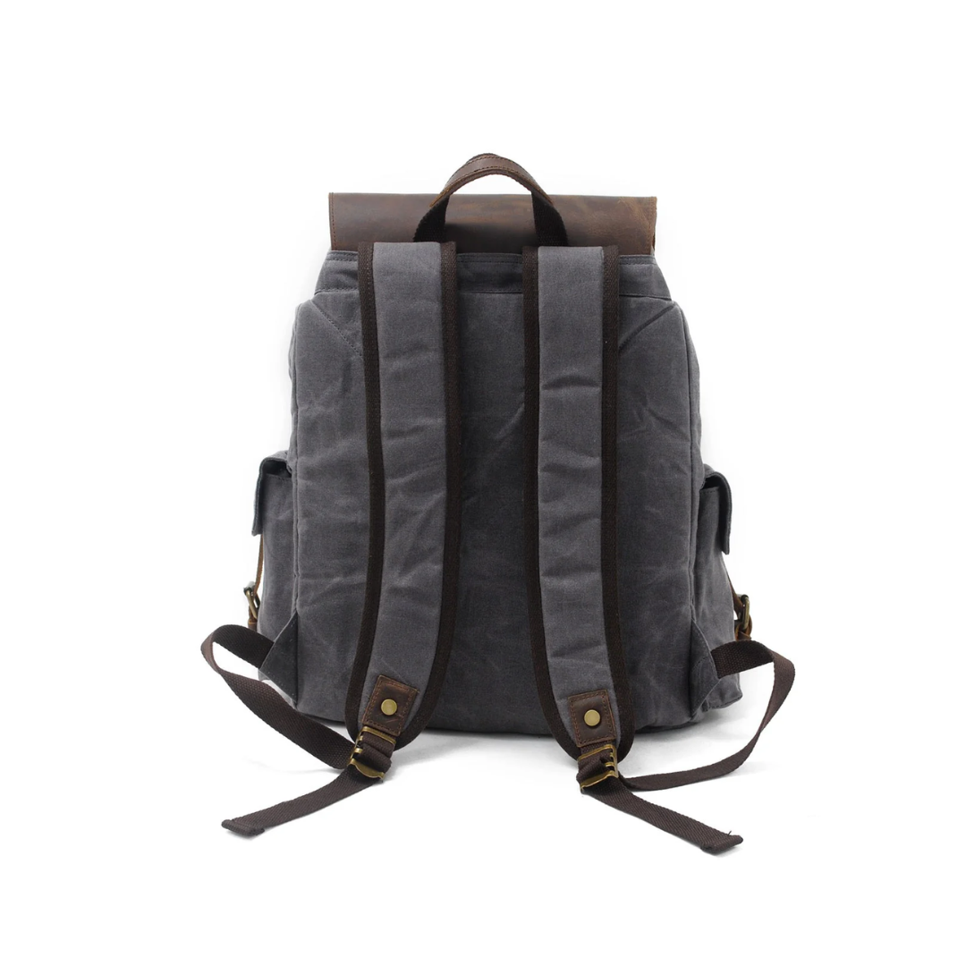 Joey Waxed Canvas Flap Backpack