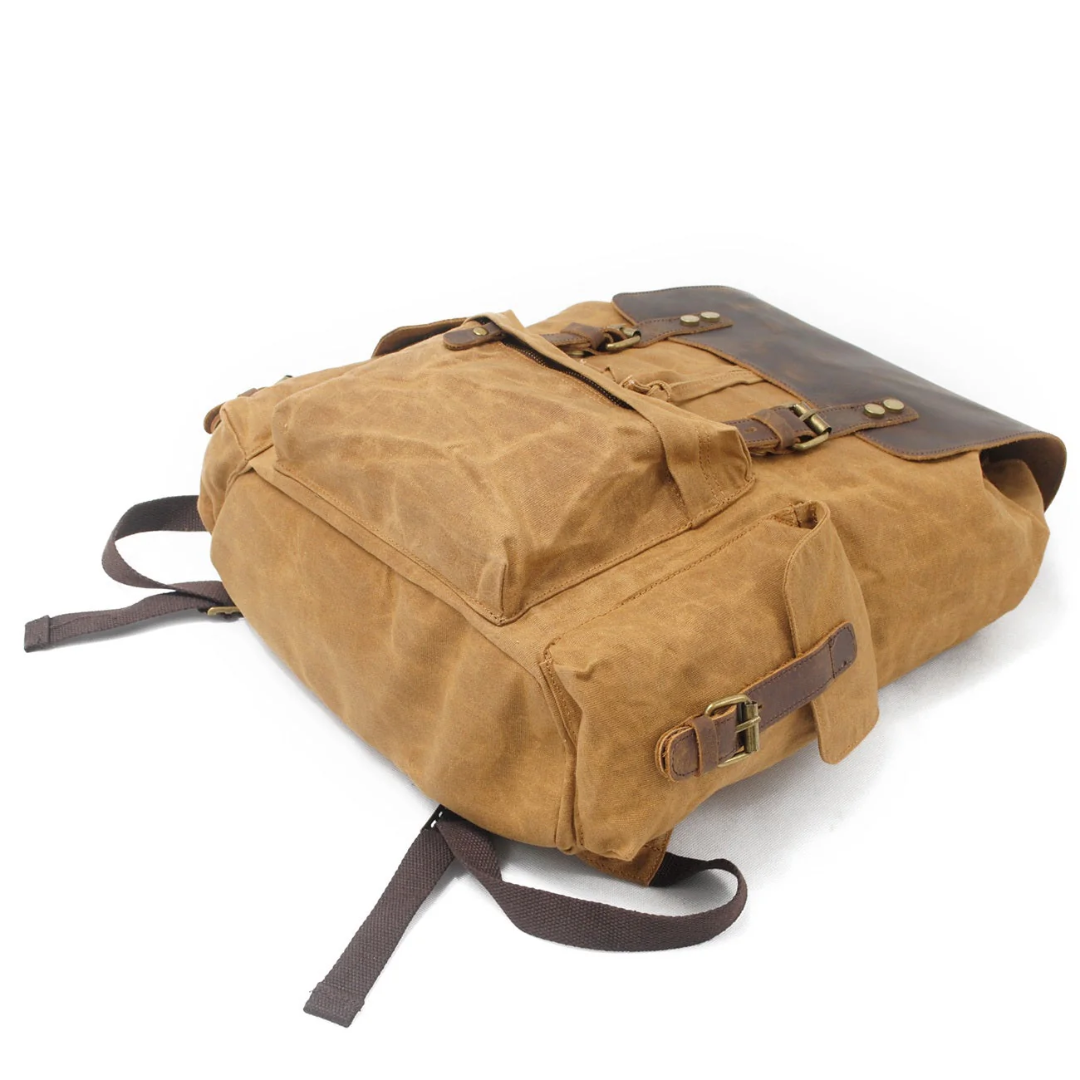 Joey Waxed Canvas Flap Backpack