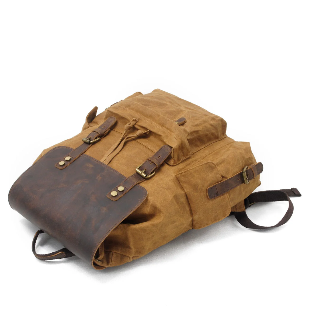 Joey Waxed Canvas Flap Backpack