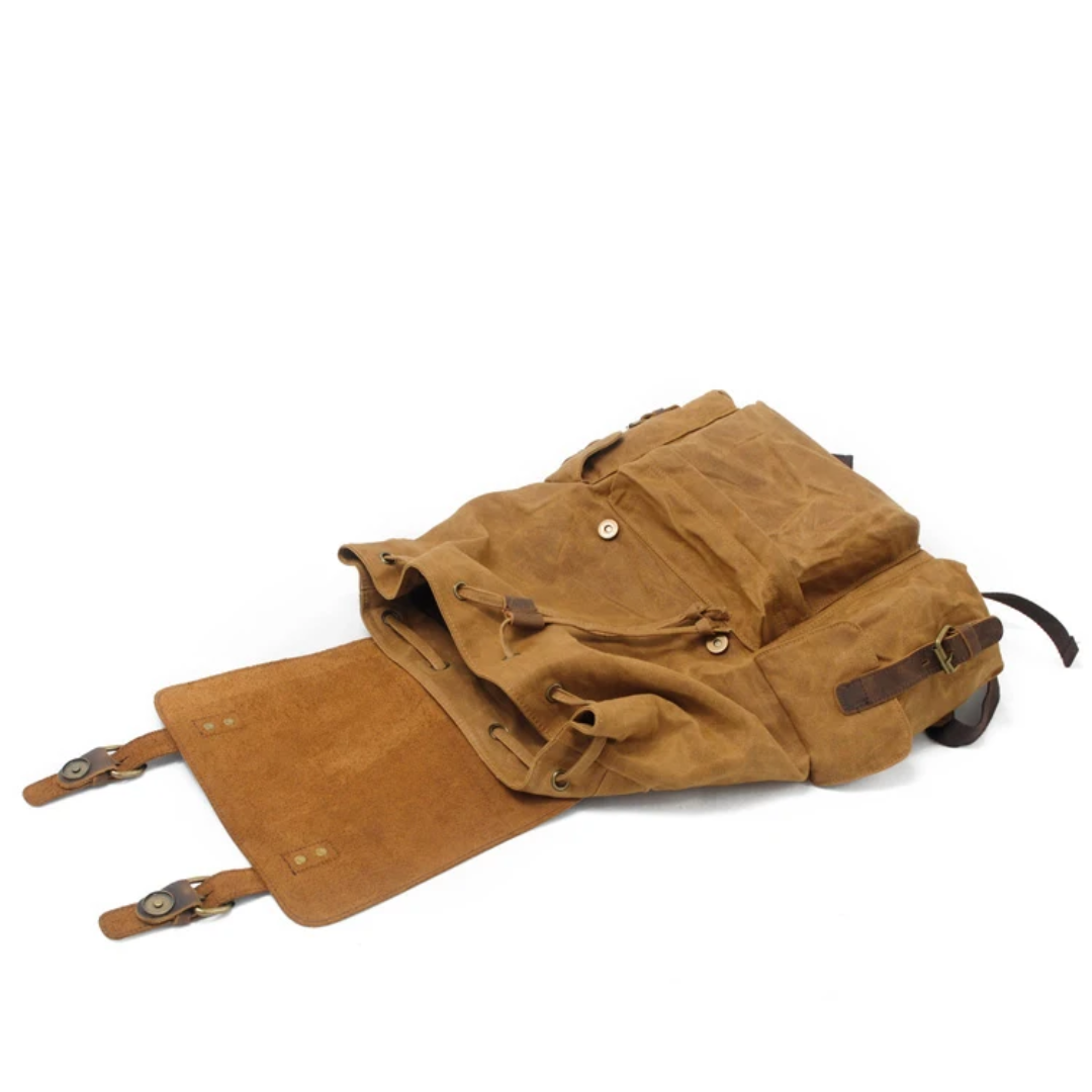 Joey Waxed Canvas Flap Backpack