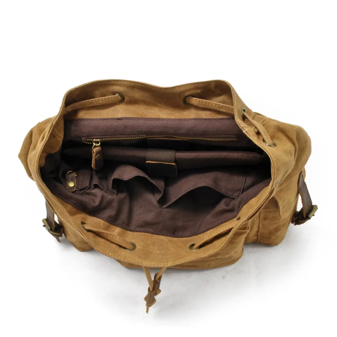 Joey Waxed Canvas Flap Backpack