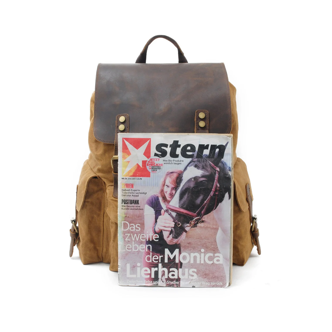 Joey Waxed Canvas Flap Backpack