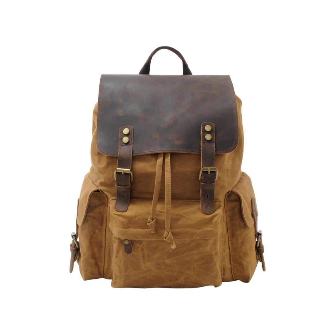 Joey Waxed Canvas Flap Backpack