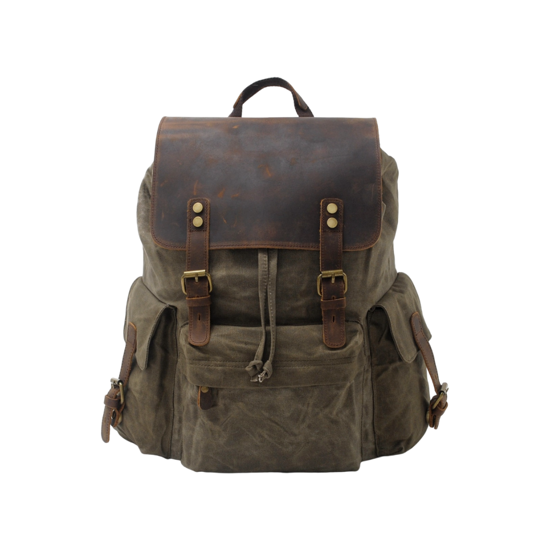 Joey Waxed Canvas Flap Backpack