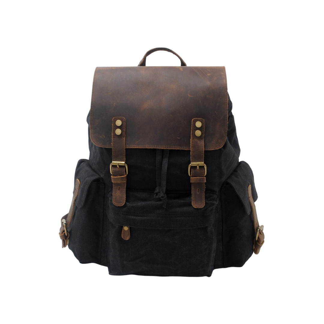 Joey Waxed Canvas Flap Backpack